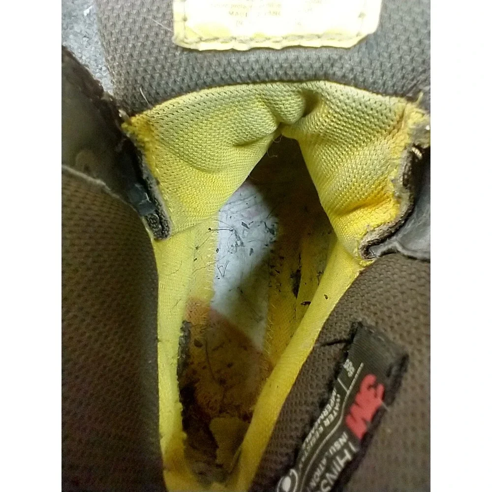Caterpillar Mens 8.5 Brown‎ Leather Steel Toe Waterproof Work Boots NO INSOLES